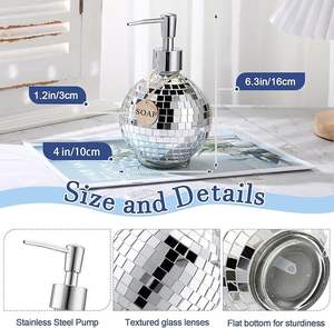 ตู้ทำสบู่กระจกพร้อมปั๊มสำหรับทำสบู่เหลวสำหรับตกแต่งห้องน้ำและห้องครัวความต้องการสูง - Product Image 4