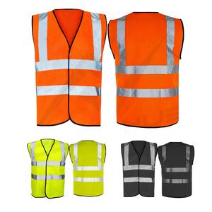 Chaleco de Seguridad Reflectante de Alta Visibilidad para Trabajo de Verano, Chaleco con Decoración Cruzada, Cuello en V, Bolsillos, para Construcción, Uso en Exteriores, para Hombre, 100% - Product Image 1