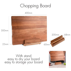 Planche à découper en bois d'acacia pour la cuisine Planche à découper en bois avec support Grandes planches à fromage en bois de bambou - Product Image 4