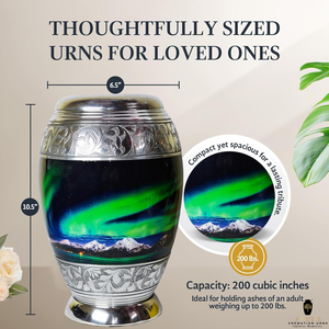 โกศใส่ศพทำจากอลูมิเนียมหรูหรา (3ลูกใน) & โกศผู้ใหญ่ (220ลูกบาศ์ก) โกศโลหะกันรั่ว - Product Image 4