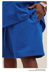 Rightdo Premium Qualité Hommes Femmes 440GSM 80% Coton 20% Polyester Cargo Shorts Oversize Streetwear High Street Heavyweight - Product Image 3