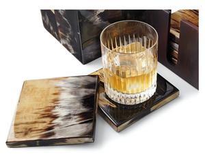 Dessous de verre en corne de buffle de qualité supérieure, carré et écologique, design classique, sophistication durable - Product Image 2