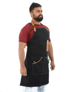 Tablier de cuisine de chef avec sangle en cuir, logo personnalisé, barbecue, restaurant, salon de beauté, barista, café, boulangerie - Product Image 5