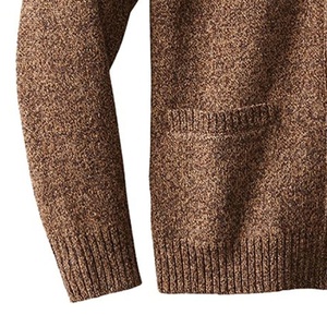 Cárdigan de lana para mujer con cuello en V, manga larga, color liso, tejido grueso, informal de invierno, con cierre de botones, longitud regular, antipilling - Product Image 3