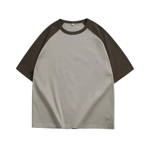 ผู้ชายสีจับคู่ขนาดใหญ่ไหล่เสื้อยืดที่กําหนดเอง Raglan แขน Unisex วินเทจแขนสั้น Tees พร้อมโลโก้ที่กําหนดเอง - Product Image 3
