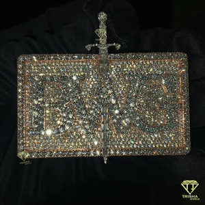 D Color VVS Moissanite diamantes hombres capas logotipo personalizado colgante sólido 925 plata esterlina rodio plateado Hip Hop joyería - Product Image 5