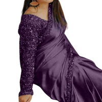 Produit très vendu : Sari indien en soie douce Banarasi, vêtements indiens et pakistanais pour femmes, robes prêtes à porter, tenue de fête de mariage