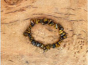 Tiger Eye Natural Stone Carved Feng Shui Mascot Healing Crystal Gravel Chip <b>Bracelet</b> for Men and Women - Product Image 2