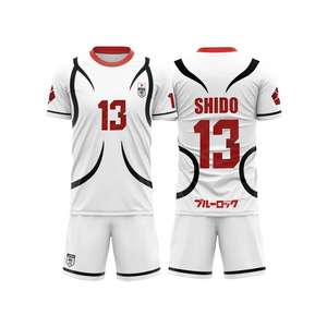 Maillot de football Blue Lock Japon U20 Blanc Dessin animé Anime Cosplay Hommes Ensemble de sport à manches courtes pour adultes/enfants Service OEM - Product Image 6