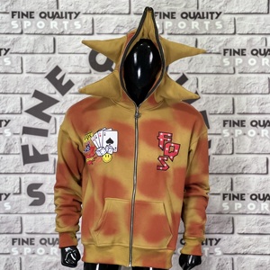 เสื้อฮู้ดฮอร์นมีฮู้ดฮอร์นมีซิปแบบ100% 500 GSM แนววินเทจ - Product Image 2