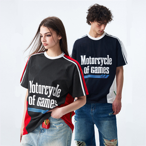 เสื้อยืดคอกลมแขนสั้นทรงโอเวอร์ไซส์ผ้าฝ้ายถัก 100% พิมพ์ลายตัวอักษรโลโก้แบบกำหนดเอง ระบายอากาศได้ดี พิมพ์ลายสกรีน สำหรับทุกเพศ - Product Image 2