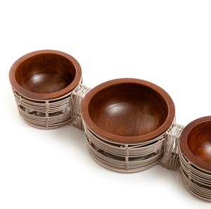 Mini cuenco decorativo de lujo con 3 secciones, centro de mesa exquisito, acento elegante para el hogar, perfecto para cenar - Product Image 2