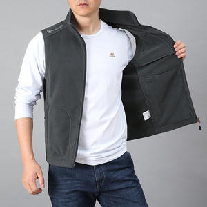 Chaleco transpirable con cuello en V con cuello levantado y bolsillos invisibles Chaleco formal con cremallera Servicios OEM - Product Image 2