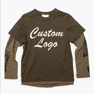 Camisetas de hombre de gran tamaño OEM letras de alta calidad serigrafiadas manga larga informales cuello redondo - Product Image 6