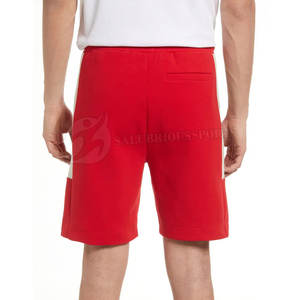 Pantalones Cortos Casuales de Verano para Hombre de Algodón/Poliéster, Color Rojo Sólido, Ecológicos, Servicio OEM, con Cordón - Product Image 2