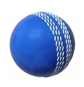 كرة الكريكت من الجلد باللون الأزرق بالكامل من الدرجة الأولى صلبة ومخيطة يدويًا لكرة الكريكت للتدريب داخل المنزل وخارجه