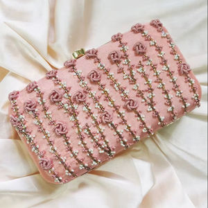 Bohemian Style Embroidery Pearl Hand <b>Clutch</b> <b>Bags</b> Fancy Design Lining Wholesale - Product Image 1