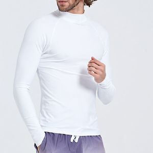 Color sólido hombres Fitness manga corta impresión personalizada RashGuard hombres manga larga protección UV MMA Rash Guard camiseta manga larga - Product Image 3