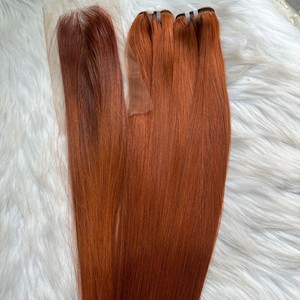 วิกผมต่อผมตรงแบบชาวเวียดนามทำจากกระดูก SDD สีส้มเฉดสีธรรมชาติ - Product Image 5