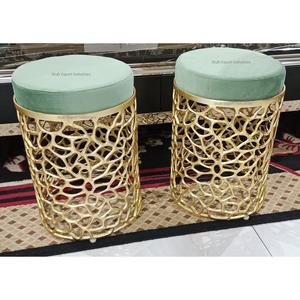 Antique Design Aluminum Mesh Round <b>Stool</b> Gold Plated <b>For</b> Home Living Room Decor Metal Furniture <b>Stools</b> & Ottomans - Product Image 4