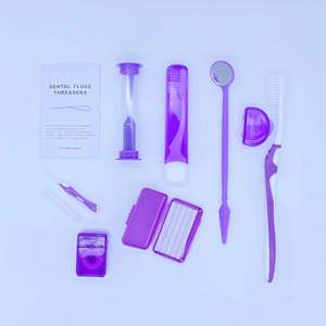 Kit de Soins Bucco-Dentaires Portable 8 Pièces pour Voyage et Domicile – Hygiène Buccale Personnalisée pour Patients, Brosse à <span class=keywords><strong>Dents</strong></span> Orthodontique Polyvalente - Product Image 4
