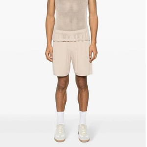 กางเกงขาสั้นลำลองผู้ชายสำหรับฤดูร้อน แบบยูนิเซ็กซ์ สีพื้น ผ้าฝ้าย 100% เป็นมิตรกับสิ่งแวดล้อม แห้งเร็ว ระบายอากาศได้ดี สวมใส่สบาย เหมาะสำหรับใส่ในชีวิตประจำวัน สไตล์หลวมๆ แบบสตรีท - Product Image 6