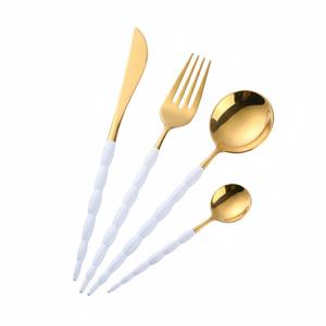 Wholesale Stainless Steel <b>Gold</b> <b>Cutlery</b> Set With Modern Matte Green Luxury Mirror Polished Dinner Flatware For Home Hotel Wedding - Product Image 6