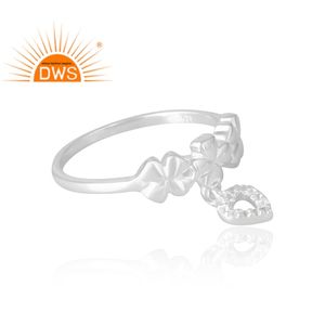 แหวนพลอยบุษราคัมสีขาวธรรมชาติสีเงินสเตอลิง925ผู้ผลิตที่กำหนดเอง - Product Image 4