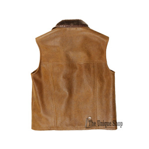 เสื้อกั๊กหนังแกะแท้สำหรับผู้ชาย, ใหม่เสื้อกั๊กขนสัตว์สไตล์ใหม่สำหรับผู้ชายและผู้หญิง - Product Image 4