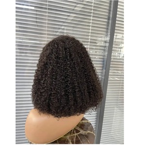 Pelucas de pelo virgen chino de lujo para mujer de la mejor calidad Original rizado onda profunda encaje transparente Jerry Curl Kinky Curl estilos venta - Product Image 4
