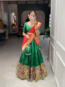Tendance Nouvelle Arrivée Indien Outfit Élégant Jacquard Soie Lehenga Choli Avec Dupatta Avec Zari Tissage Travail Dans Le Monde Exportateur - Product Image 5
