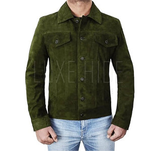 Nueva moda de los hombres chaqueta de cuero de gamuza a prueba de viento chaqueta de cuero de gamuza Venta caliente hombres ropa chaqueta de cuero de gamuza - Product Image 2
