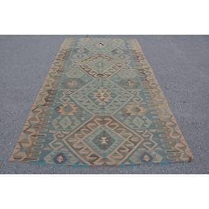 Tapis Turc Vintage 9x12 Ethnique Patchwork Design Vert Beige Tapis en Laine avec Support en Latex pour Décorations de Salon - Product Image 1