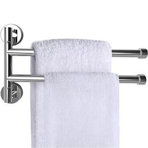 Pratici accessori da bagno a parete 38X15 cm portasciugamani in acciaio inossidabile cromato con 2 barre per il bagno - Product Image 1