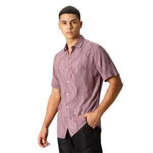 Camisa a rayas desteñidas para hombre Cómoda tela ligera Diseño clásico Perfecto para todo el día Estilo casual - Product Image 3
