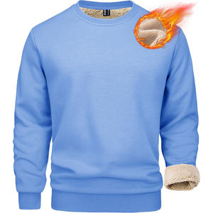 เสื้อสเวตเชิ้ตผู้ชายสีฟ้าอ่อน ทรงโอเวอร์ไซส์ ผ้าฝ้ายฟลีซ ระบายอากาศได้ดี อุ่นสบาย คอทรงโอ เหมาะสำหรับฤดูหนาว ผลิตโดย GK Leather Industries - Product Image 1