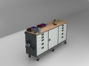 Professional Automotive <b>Tool</b> Cabinet Workstation with Modular Knock-down Design 10 Drawers OEM Customizable <b>Rolling</b> Workbench - Product Image 3