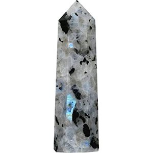 Haute qualité arc-en-ciel pierre de lune cristal obélisque baguette Type d'agate naturelle pierre semi-précieuse pierre cristal obélisque de guérison - Product Image 1