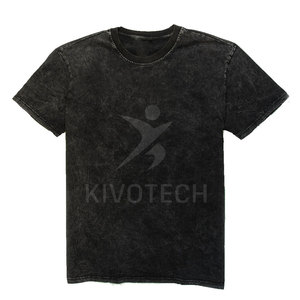 Nouveau style personnalisé lavé à l'acide T-shirt à manches courtes 100% coton tricoté prix bon marché du fabricant - Product Image 3