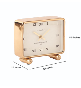 Ak Brass Sleek Metal Artistry in Decorative <b>Table</b> Decor Unique Home <b>Table</b> <b>Clock</b> with Contemporary Flair - Product Image 4