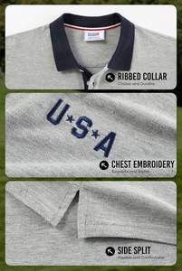 Polos de bandera americana para hombre, polos de Golf patrióticos, Camiseta de piqué de algodón 1776, cuello y puños acanalados, camiseta de polo de algodón puro - Product Image 4
