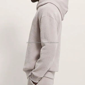 Sweat-shirt oversize en molleton uni de haute qualité 100% coton lourd, vêtements de rue d'hiver pour hommes, broderie respirante rapide - Product Image 1