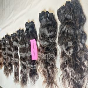 Extensions de Cheveux Humains Remy 100% Gros Indien Vierge faisceau femmes noires couleur naturelle cheveux femmes noires machine double trame - Product Image 3