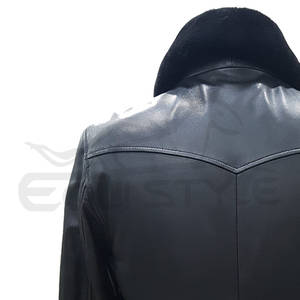 Bomber ajusté pour hommes en gros Veste de vol à col en peau de mouton Tailles personnalisées Veste de pilote d'hiver à fermeture éclair solide en cuir véritable - Product Image 4