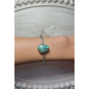 Navajo Handmade Egyptian Turquoise & Sterling <b>Silver</b> Fashion <b>Cuff</b> <b>Bracelet</b> - Product Image 4