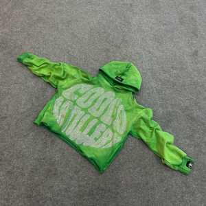 Sudadera con Capucha Unisex de Invierno, Estilo Urbano, Cierre de Cremallera, 100% Algodón Felpa, Corte Holgado, Detalles de Pedrería, Venta al Por Mayor - Product Image 5