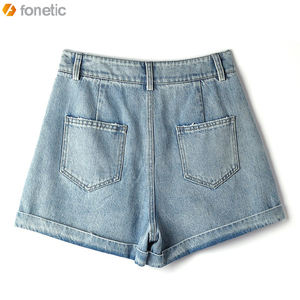 Short en jean pour femmes, impression de Logo personnalisé, confortable, court et léger - Product Image 2
