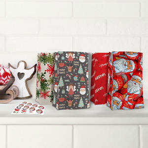 Sacs de friandises de Noël et fournitures de fête idéaux pour les salles de classe et les faveurs de fête Sacs de friandises de Noël Boîte en papier métallique - Product Image 6