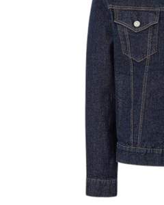 Veste en jean bleu foncé pour homme avec boutons devant, design classique de poche, lavage lourd, streetwear décontracté, vêtements d'extérieur, couleur indigo profonde - Product Image 6