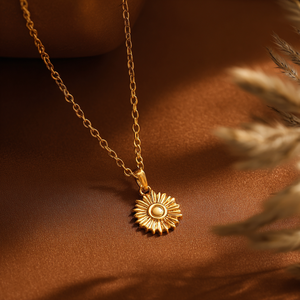 18K collar de oro personalizado sol colgante al por mayor joyería regalo OEM ODM - Product Image 2